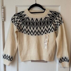 Cat & Jack Black and Cream Patterned Sweater